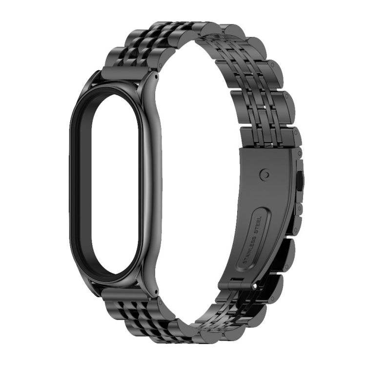 For Xiaomi Mi Band 7 / 7 NFC MIJOBS Plus Seven-bead Metal Stainless Steel Watch Band(Black) - Watch Bands by MIJOBS | Online Shopping UK | buy2fix