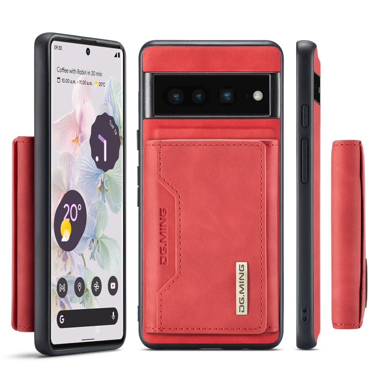 For Google Pixel 7 Pro 5G DG.MING M2 Series 3-Fold Multi Card Bag Phone Case(Red) - Google Cases by DG.MING | Online Shopping UK | buy2fix