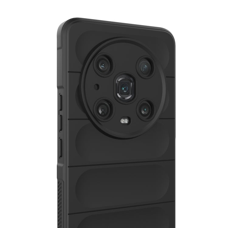 For Honor Magic4 Pro Magic Shield TPU + Flannel Phone Case(Black) - Honor Cases by buy2fix | Online Shopping UK | buy2fix