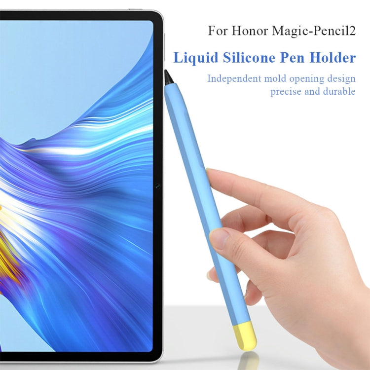 Contrasting Color Series Liquid Silicone Protective Case For Honor Magic Pencil 2(Black) - Pencil Accessories by buy2fix | Online Shopping UK | buy2fix
