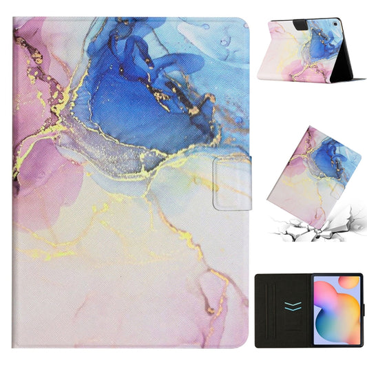 For Samsung Galaxy Tab A7 Lite T220 Marble Pattern Smart Leather Tablet Case(Pink Blue) - Tab A7 Lite T220 / T225 by buy2fix | Online Shopping UK | buy2fix