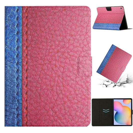 For Samsung Galaxy Tab A7 Lite T220 Stitching Solid Color Smart Leather Tablet Case(Rose Red) - Tab A7 Lite T220 / T225 by buy2fix | Online Shopping UK | buy2fix