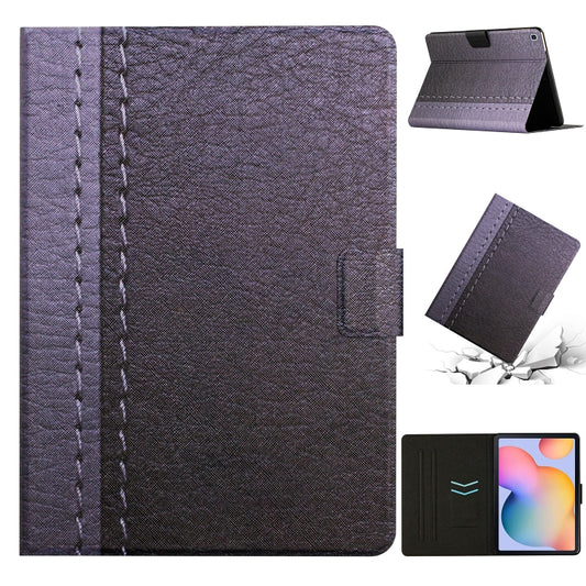 For Samsung Galaxy Tab A7 Lite T220 Stitching Solid Color Smart Leather Tablet Case(Grey) - Tab A7 Lite T220 / T225 by buy2fix | Online Shopping UK | buy2fix