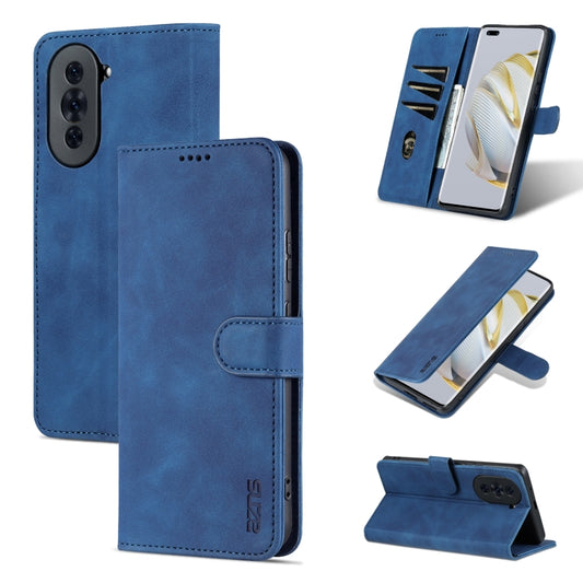 For Huawei nova 10 Pro AZNS Skin Feel Calf Texture Flip Leather Phone Case(Blue) - Huawei Cases by AZNS | Online Shopping UK | buy2fix