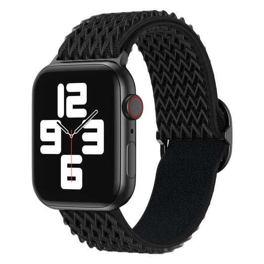 Wave Nylon Watch Band For Apple Watch Ultra 49mm&Watch Ultra 2 49mm / Series 9&8&7 45mm / SE 3&SE 2&6&SE&5&4 44mm / 3&2&1 42mm(Black) - Watch Bands by buy2fix | Online Shopping UK | buy2fix