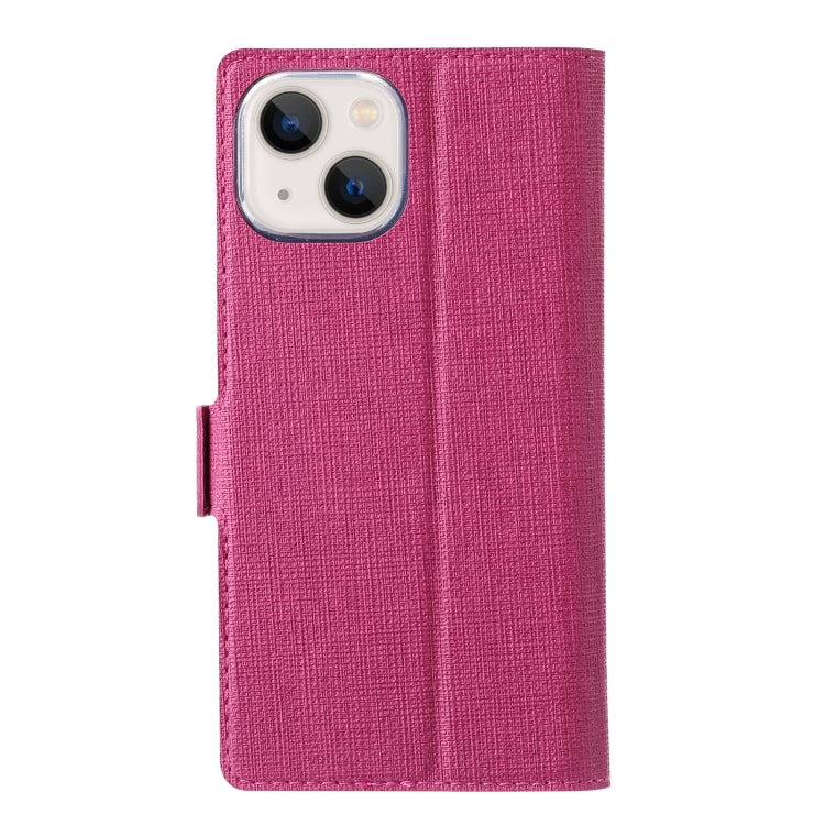 For iPhone 13 mini ViLi K Series Dual-side Buckle Magsafe Leather Phone Case (Rose Red) - iPhone 13 mini Cases by ViLi | Online Shopping UK | buy2fix