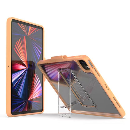 For iPad Pro 11 2022 / 2021 / 2020 / 2018 Mutural Transparent Holder Tablet Case(Orange) - iPad Pro 11 (2022/2021) Cases by Mutural | Online Shopping UK | buy2fix