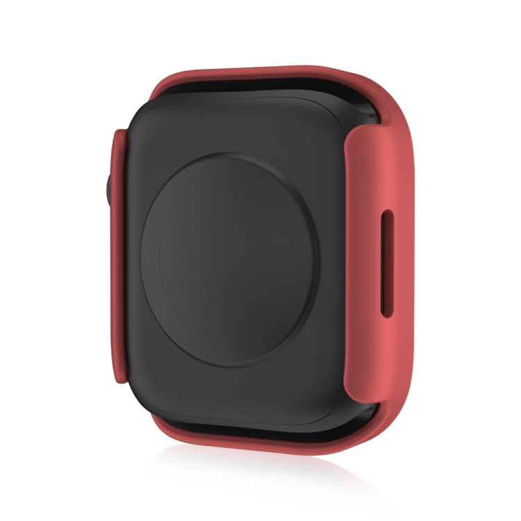 Life Waterproof Frosted 2 in 1 PC Frame + Tempered Glass Protective Case For Apple Watch Series 6 / 5 / 4 / SE 40mm(Red) - Watch Cases by buy2fix | Online Shopping UK | buy2fix