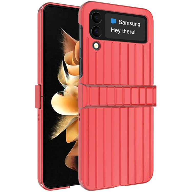 For Samsung Galaxy Z Flip4 5G IMAK JS-3 Series Colorful Vertical Stripe PC Case(Red) - Galaxy Z Flip4 5G Cases by imak | Online Shopping UK | buy2fix