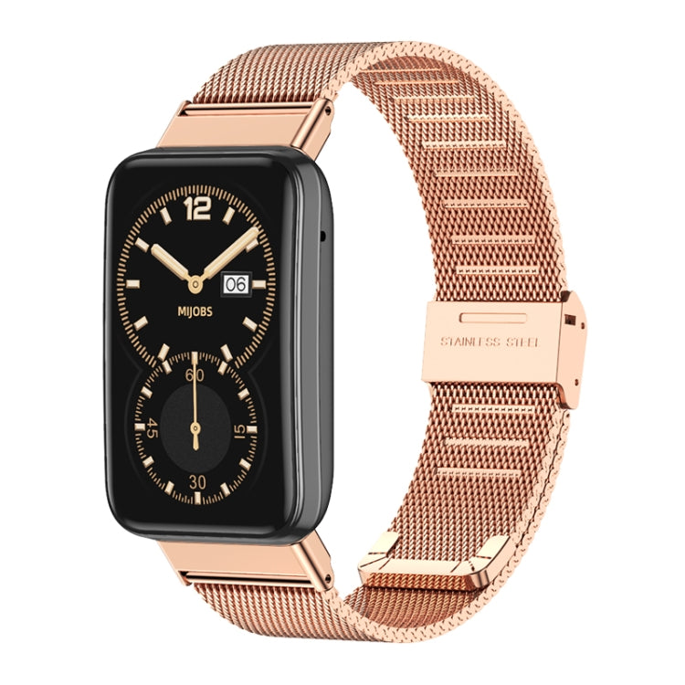 For Xiaomi Mi Band 7 Pro Mijobs Milan Buckle Stainless Steel Watch Band(Rose Gold) - Watch Bands by MIJOBS | Online Shopping UK | buy2fix