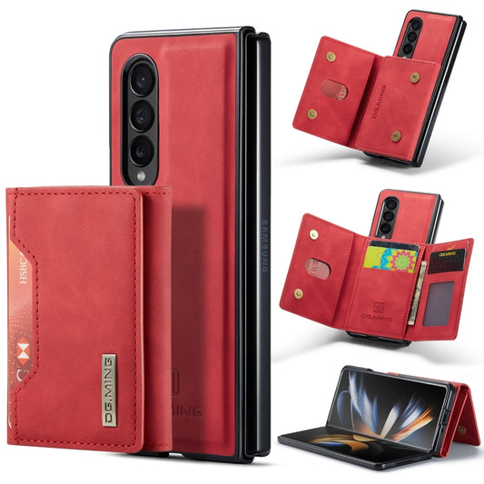 For Samsung Galaxy Z Fold4 DG.MING M2 Series 3-Fold Multi Card Bag Phone Case(Red) - Galaxy Z Fold4 5G Cases by DG.MING | Online Shopping UK | buy2fix