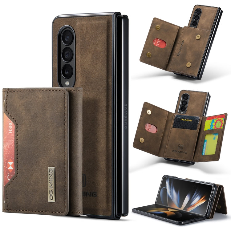 For Samsung Galaxy Z Fold4 DG.MING M2 Series 3-Fold Multi Card Bag Phone Case(Coffee) - Galaxy Z Fold4 5G Cases by DG.MING | Online Shopping UK | buy2fix