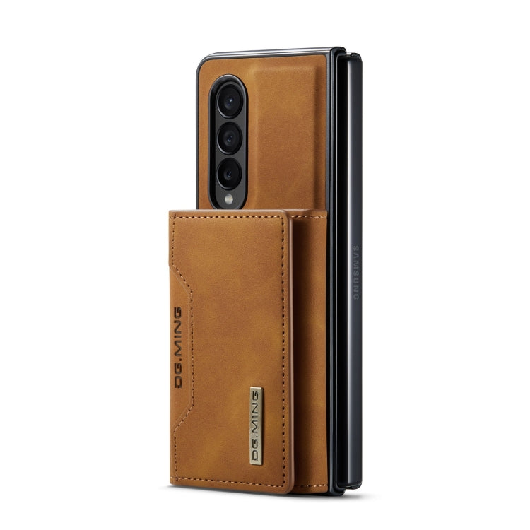 For Samsung Galaxy Z Fold4 DG.MING M2 Series 3-Fold Multi Card Bag Phone Case(Brown) - Galaxy Z Fold4 5G Cases by DG.MING | Online Shopping UK | buy2fix