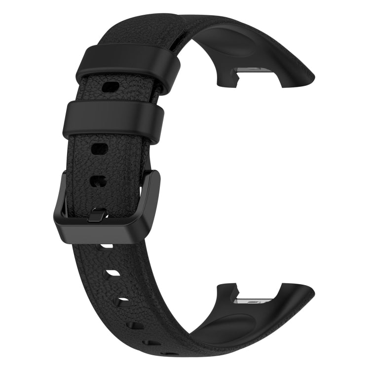 For Xiaomi Mi Band 7 Pro Litchi Texture Leather Watch Band(Black) - Watch Bands by buy2fix | Online Shopping UK | buy2fix