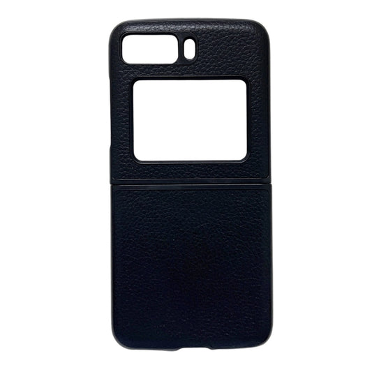 For Motorola Moto Razr 2022 Genuine Leather Lychee Texture Phone Case(Black) - Motorola Cases by buy2fix | Online Shopping UK | buy2fix