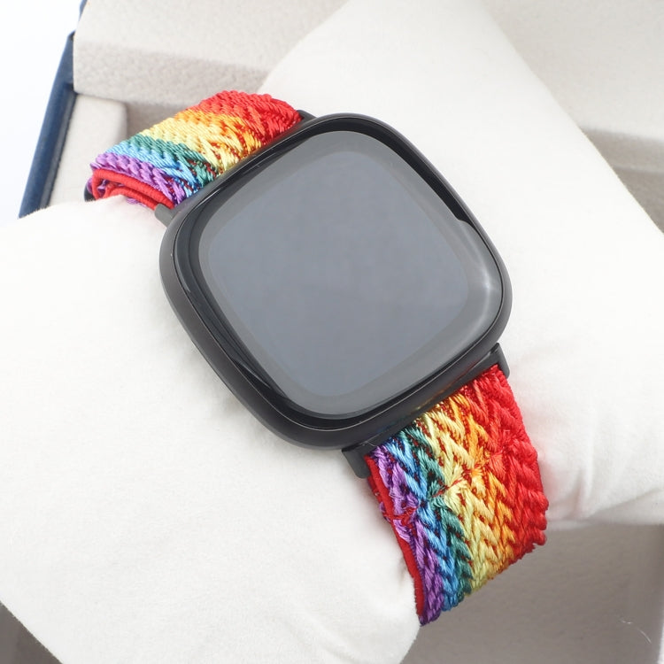 For Fitbit Versa 4 / Sense 2 Universal Wave Nylon Watch Band(Rainbow) - Watch Bands by buy2fix | Online Shopping UK | buy2fix