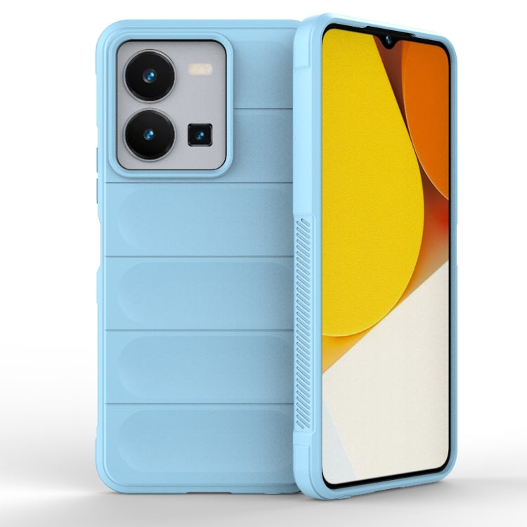 For vivo Y35 4G Global Magic Shield TPU + Flannel Phone Case(Light Blue) - vivo Cases by buy2fix | Online Shopping UK | buy2fix