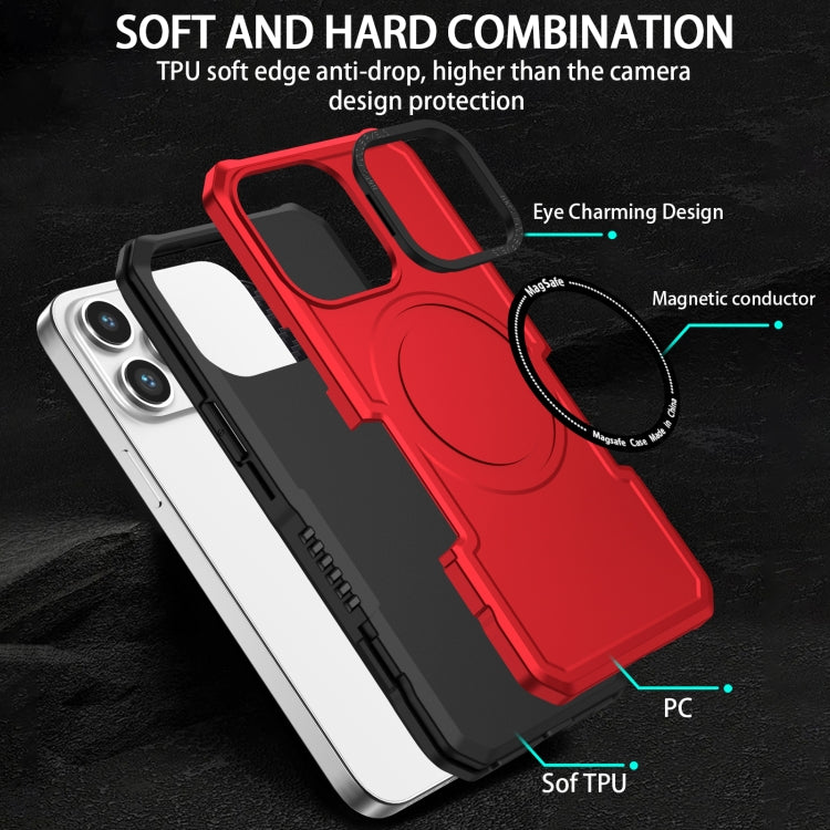 For iPhone 12 MagSafe Shockproof Armor Phone Case(Red) - iPhone 12 / 12 Pro Cases by buy2fix | Online Shopping UK | buy2fix