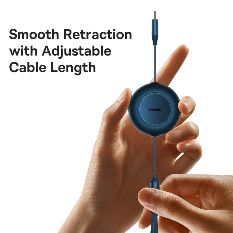 Baseus Bright Mirror 3 in 1 USB-C / Type-C 100W Telescopic Data Cable, Length: 1.2m(Blue) - Multifunction Cable by Baseus | Online Shopping UK | buy2fix