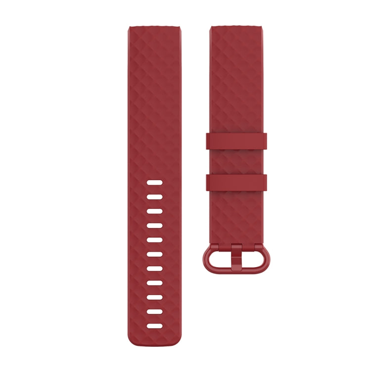 Color Buckle TPU Wrist Strap Watch Band for Fitbit Charge 4 / Charge 3 / Charge 3 SE, Size: S(Red) - Watch Bands by buy2fix | Online Shopping UK | buy2fix