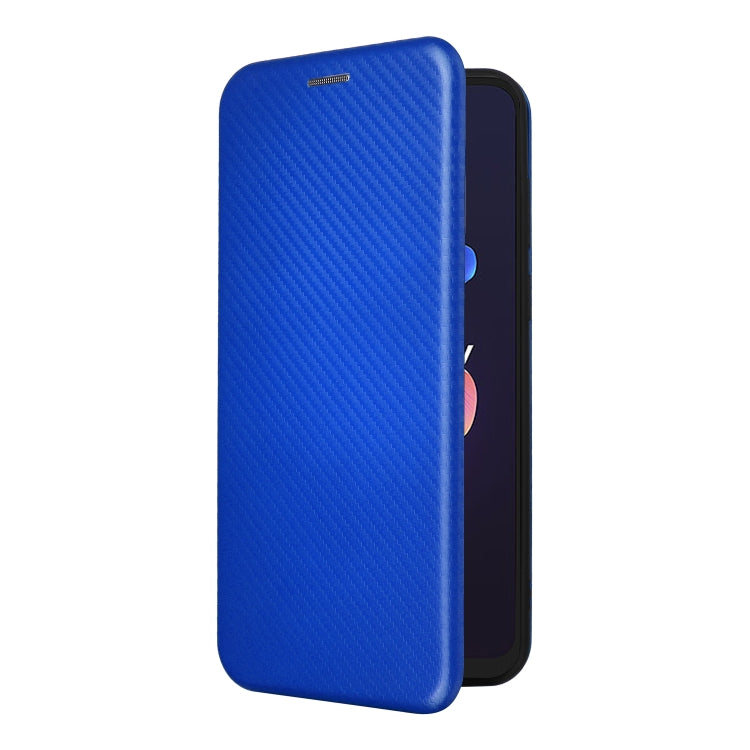 For Blackview A55 Pro Carbon Fiber Texture Horizontal Flip PU Phone Case(Blue) - More Brand by buy2fix | Online Shopping UK | buy2fix