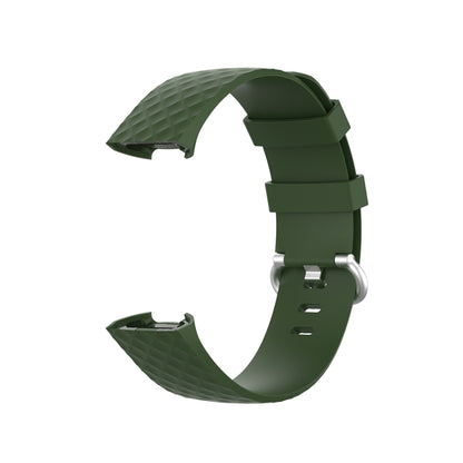 18mm Silver Color Buckle TPU Wrist Strap Watch Band for Fitbit Charge 4 / Charge 3 / Charge 3 SE, Size: S(Olive Green) - Watch Bands by buy2fix | Online Shopping UK | buy2fix