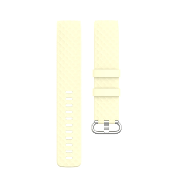 18mm Silver Color Buckle TPU Wrist Strap Watch Band for Fitbit Charge 4 / Charge 3 / Charge 3 SE, Size: S(Light Yellow) - Watch Bands by buy2fix | Online Shopping UK | buy2fix