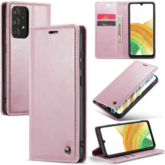 For Samsung Galaxy A33 5G CaseMe 003 Crazy Horse Texture Leather Phone Case(Rose Gold) - Galaxy Phone Cases by CaseMe | Online Shopping UK | buy2fix