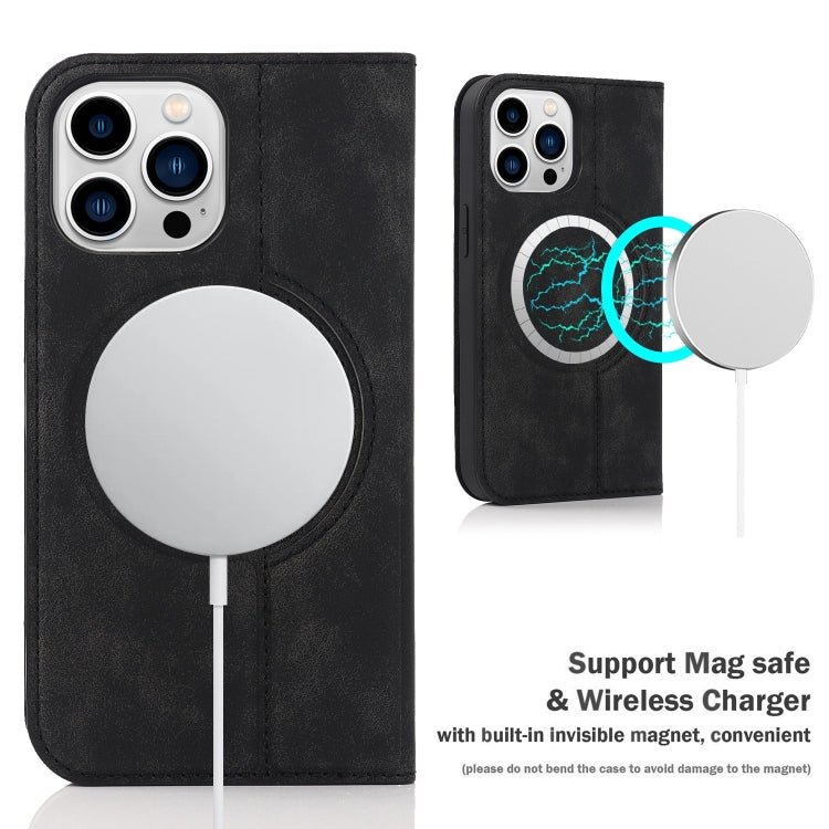 For iPhone 14 Pro Wireless Charging Magsafe Leather Phone Case(Black) - iPhone 14 Pro Cases by buy2fix | Online Shopping UK | buy2fix