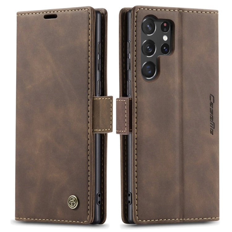 For Samsung Galaxy S23 Ultra 5G CaseMe 013 Multifunctional Horizontal Flip Leather Phone Case(Coffee) - Galaxy S23 Ultra 5G Cases by CaseMe | Online Shopping UK | buy2fix