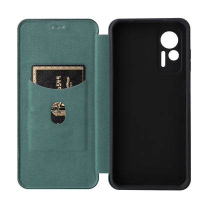 For Ulefone Note 14 Carbon Fiber Texture Flip Leather Phone Case(Green) - Ulefone Cases by buy2fix | Online Shopping UK | buy2fix