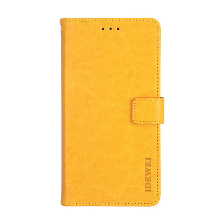 For Blackview A60 Pro idewei Crazy Horse Texture Horizontal Flip Leather Case with Holder & Card Slots & Wallet(Yellow) - More Brand by idewei | Online Shopping UK | buy2fix