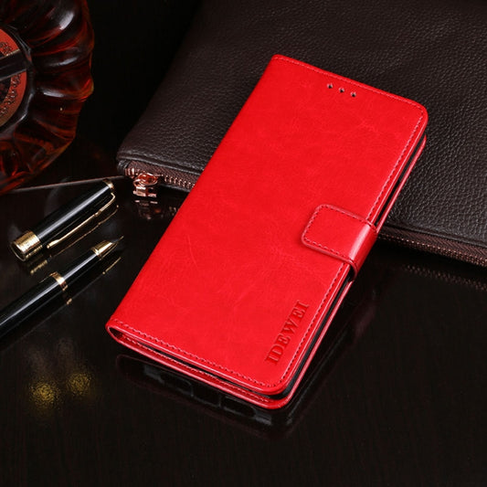 For Oukitel C8 idewei  Crazy Horse Texture Horizontal Flip Leather Case with Holder & Card Slots & Wallet(Red) - More Brand by idewei | Online Shopping UK | buy2fix