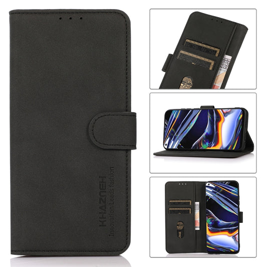 For Motorola Moto E13 4G KHAZNEH Matte Texture Leather Phone Case(Black) - Motorola Cases by buy2fix | Online Shopping UK | buy2fix