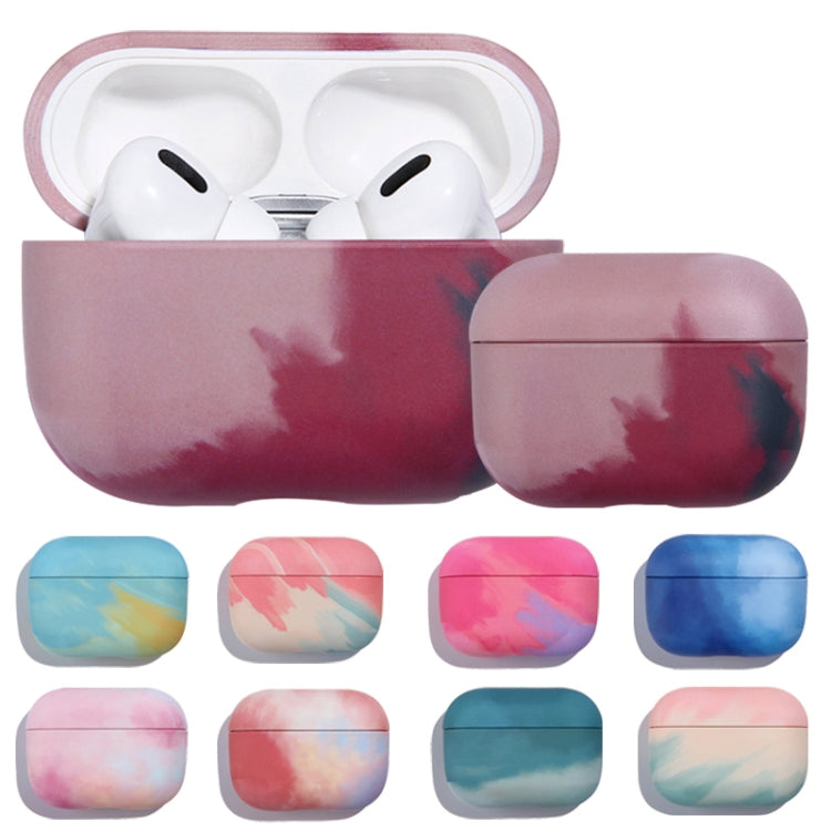 For AirPods Pro Ink Painting Water Sticker PC Earphone Case(Ink Fuchsia) - For AirPods Pro by buy2fix | Online Shopping UK | buy2fix