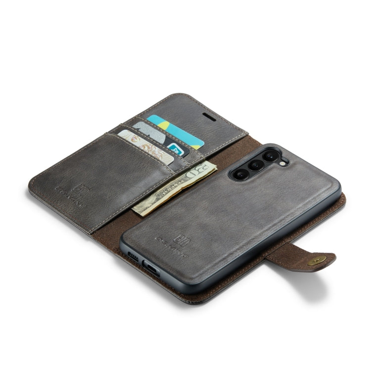 For Samsung Galaxy S23 5G DG.MING Crazy Horse Texture Detachable Magnetic Leather Case(Grey) - Galaxy S23 5G Cases by DG.MING | Online Shopping UK | buy2fix