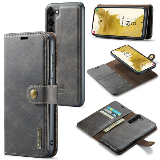 For Samsung Galaxy S23+ 5G DG.MING Crazy Horse Texture Detachable Magnetic Leather Case(Grey) - Galaxy S23+ 5G Cases by DG.MING | Online Shopping UK | buy2fix