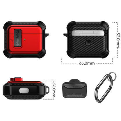 For AirPods 3 Signal Flag Wireless Earphones Case with Security Lock(Red) - For AirPods 3 by buy2fix | Online Shopping UK | buy2fix