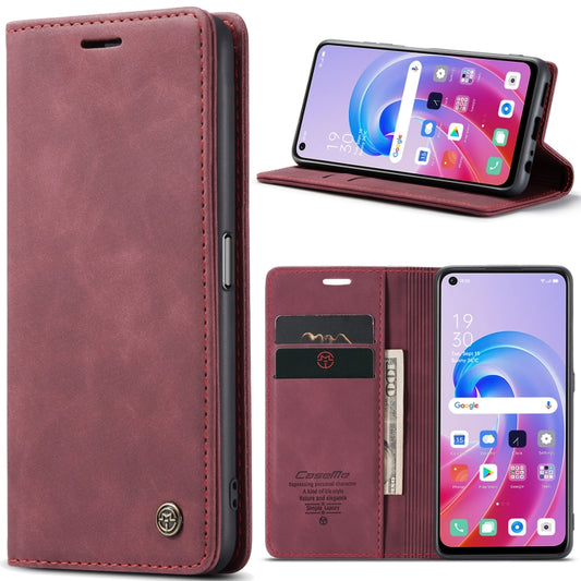 CaseMe 013 Multifunctional Horizontal Flip Leather Phone Case For OPPO A96 4G / A36 4G／A76 4G／K10 4G ／Realme 9i 4G (Wine Red) - OPPO Cases by CaseMe | Online Shopping UK | buy2fix