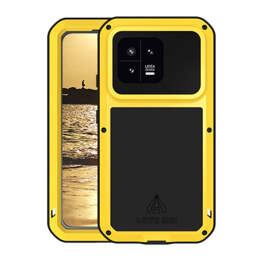 For Xiaomi 13 LOVE MEI Metal Shockproof Life Waterproof Dustproof Phone Case(Yellow) - 13 Cases by LOVE MEI | Online Shopping UK | buy2fix