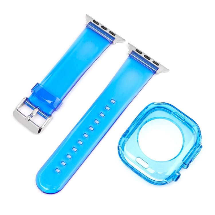 For Apple Watch Ultra 49mm Glacier Jelly Clear TPU Case Watch Band(Blue) - Watch Bands by buy2fix | Online Shopping UK | buy2fix