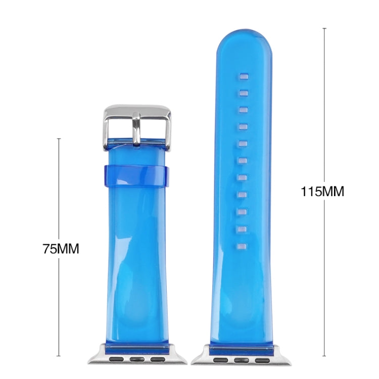 For Apple Watch Ultra 49mm Glacier Jelly Clear TPU Case Watch Band(Blue) - Watch Bands by buy2fix | Online Shopping UK | buy2fix