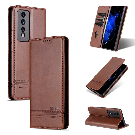 For Honor 80 GT AZNS Magnetic Calf Texture Flip Leather Phone Case(Dark Brown) - Honor Cases by AZNS | Online Shopping UK | buy2fix