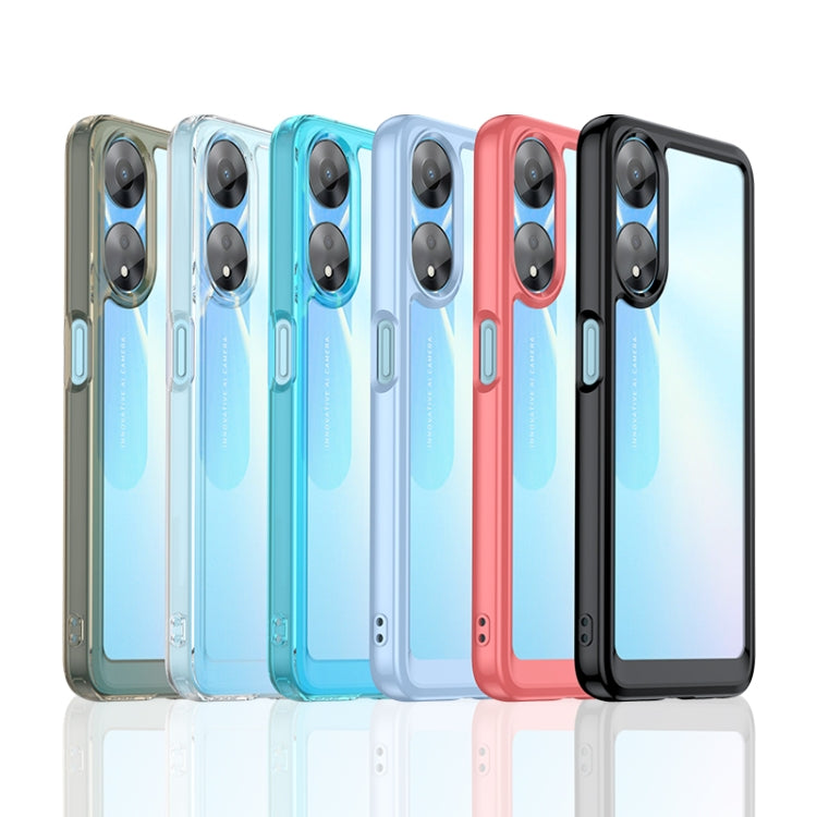 For OPPO A58 5G Colorful Series Acrylic + TPU Phone Case(Black) - OPPO Cases by buy2fix | Online Shopping UK | buy2fix