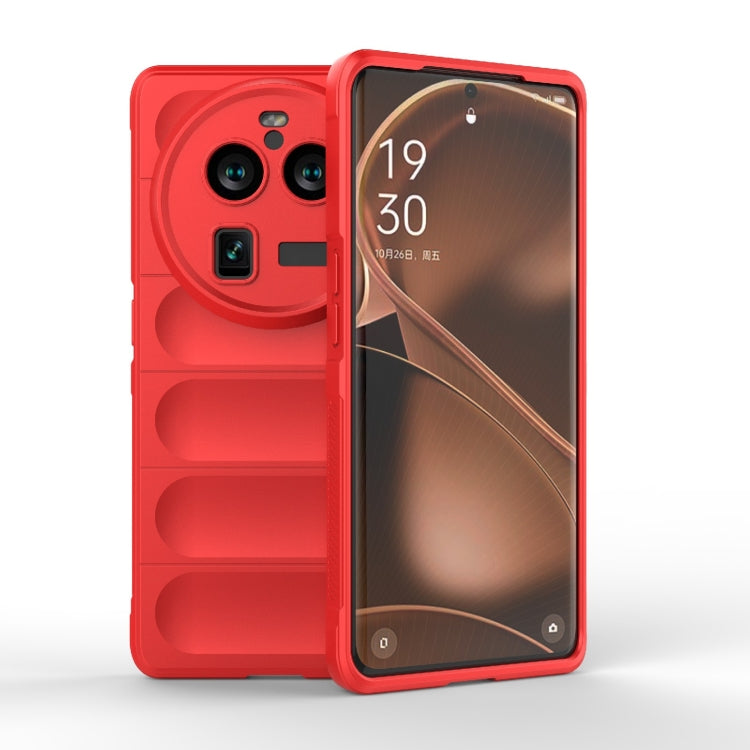 For OPPO Find X6 Pro 5G Magic Shield TPU + Flannel Phone Case(Red) - OPPO Cases by buy2fix | Online Shopping UK | buy2fix