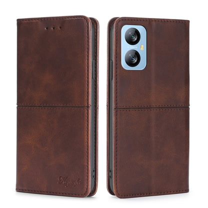 For Blackview A52 Cow Texture Magnetic Horizontal Flip Leather Phone Case(Dark Brown) - More Brand by buy2fix | Online Shopping UK | buy2fix