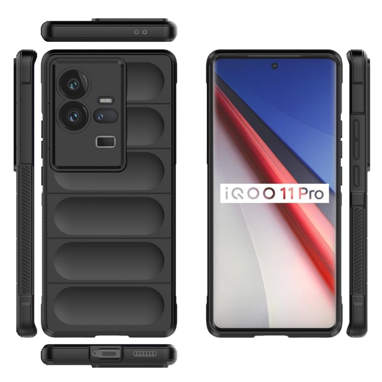For vivo iQOO 11 Pro 5G Magic Shield TPU + Flannel Phone Case(Dark Grey) - vivo Cases by buy2fix | Online Shopping UK | buy2fix