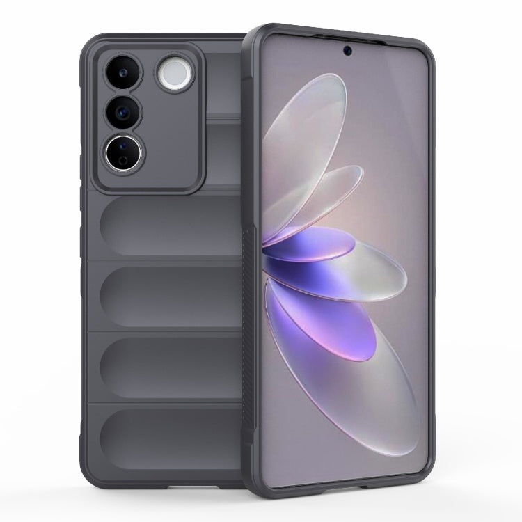 For vivo S16e 5G Magic Shield TPU + Flannel Phone Case(Dark Grey) - vivo Cases by buy2fix | Online Shopping UK | buy2fix