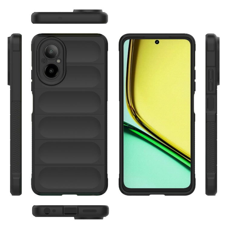 For Realme C67 4G Global Magic Shield TPU + Flannel Phone Case(Black) - C67 Cases by buy2fix | Online Shopping UK | buy2fix