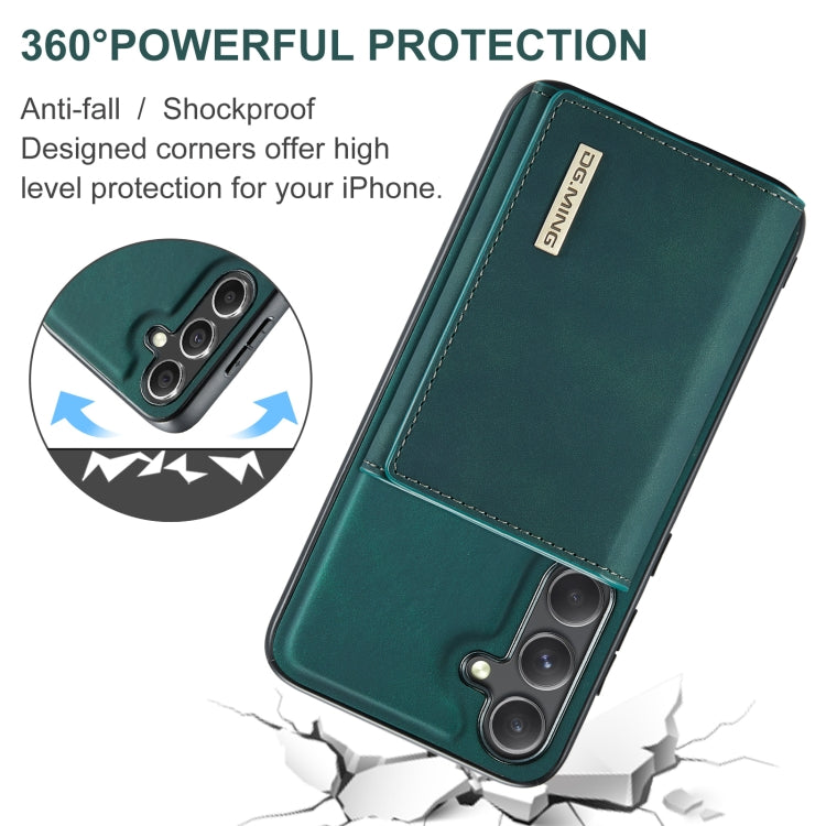 For Samsung Galaxy S24+ 5G DG.MING M1 Series 3-Fold Multi Card Wallet + Magnetic Phone Case(Green) - Galaxy S24+ 5G Cases by DG.MING | Online Shopping UK | buy2fix